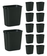 Rubbermaid Commercial Wastebasket Trash Container, 41QT/10.25 GAL, Plastic, Black, Stackable Trash Can for Bedroom/Bathroom/Office, Fits Under Desk/Sink/Cabinet