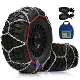 DEDC Tire Chains for Pickup Trucks, Anti Skid Snow Chains for Off Road SUV, Tire Traction Winter Ice Iced Cold Road, 1 Min Quick Fit 255 265 275 285 - Set of 2(KS1618)