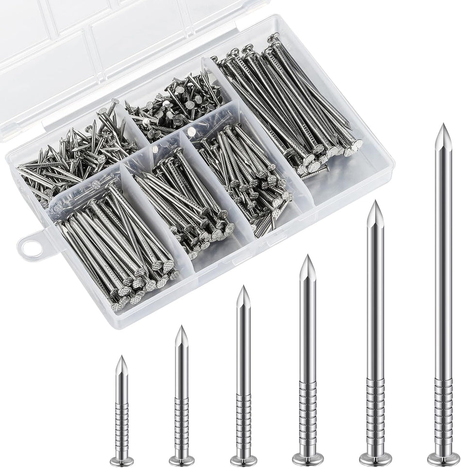 Wensilon 304 Stainless Steel assortment Nails Kit,nail for hanging pictures