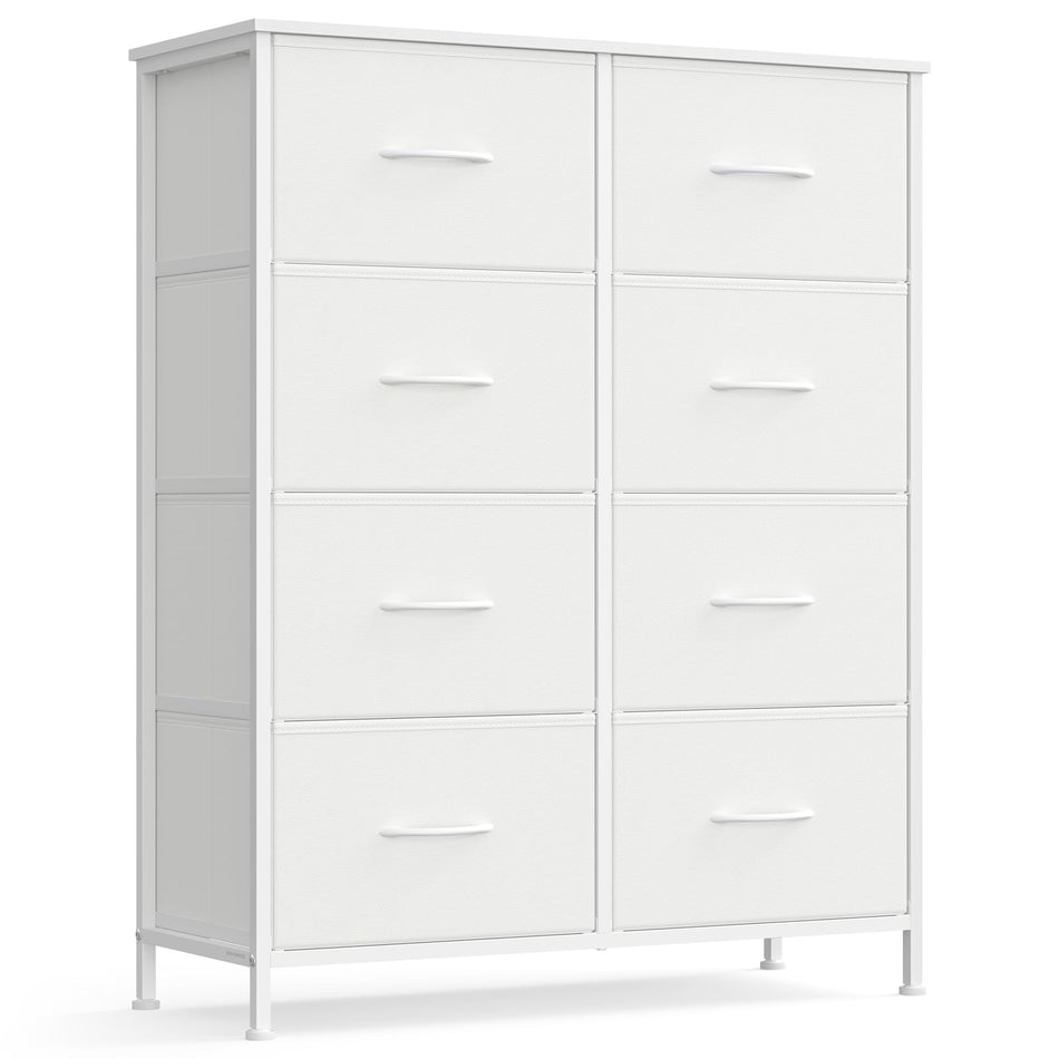 SONGMICS Dresser for Bedroom, Chest of Drawers, TV Stand, Steel, MDF, 5 Non-Woven Fabric Drawers, Storage Organizer Unit, Closet, Entryway, Ink Black and Ebony Black ULGS322B01S