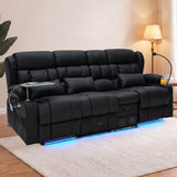 Redlife 3-Seater Power Recliner Sofa with Dual Consoles, Massage & Heat