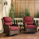 HILLGA Luxury 5 PCS Outdoor Swivel Rocker Patio Chairs of 2