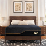 EGOHOME 12 Inch King Memory Foam Mattress for Back Pain, Cooling Copper Gel Bed in a Box, Foam Made in USA, CertiPUR-US Certified, Therapeutic Medium Firm, 76x80x12 Black