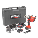 RIDGID 67053 RP 350 ProPress 8-Piece Pressing Tool Kit with 18-Volt Battery, Charger, 4 ProPress Press Tool Jaws (1/2" to 2"), and Case