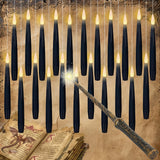 GenSwin Flameless Ivory Taper Candles Flickering with 10-Key Remote, Battery Operated Led Warm 3D Wick Light Window Candles Real Wax Pack of 6, Christmas Home Wedding Decor(0.78 X 9.64 Inch)