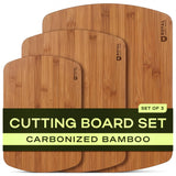 ROYAL CRAFT WOOD Wooden Cutting Boards for Kitchen Appliances - Non Toxic Bamboo Wood Cutting Board Set with Deep Juice Groove, Side Handles, Charcuterie & Butcher Block for Meat, Meal Prep & Serving