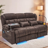 Redlife 3-Seater Power Recliner Sofa with Dual Consoles, Massage & Heat