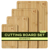 ROYAL CRAFT WOOD Wooden Cutting Boards for Kitchen Appliances - Non Toxic Bamboo Wood Cutting Board Set with Deep Juice Groove, Side Handles, Charcuterie & Butcher Block for Meat, Meal Prep & Serving