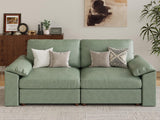 EASE MOOSE Modular Sectional Sofa, Leather Sectional Couch, Deep Brown