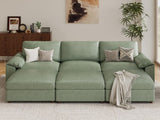 EASE MOOSE Modular Sectional Sofa, Leather Sectional Couch, Deep Brown