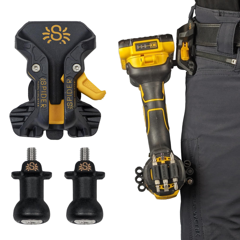 Spider Tool Holster, Self-Locking Pro Tool Holster, Includes 2 Drill Pins