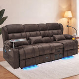 Redlife 3-Seater Power Recliner Sofa with Dual Consoles, Massage & Heat