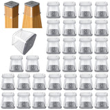 32 Pcs Chair Leg Protectors for Hardwood Floors, Silicone Felt Furniture Leg Cover Pad for Protecting Floors from Scratches and Noise, Smooth Moving, Large(Fit Round Diameter：1-5/16" to 2")