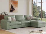 EASE MOOSE Modular Sectional Sofa, Leather Sectional Couch, Deep Brown