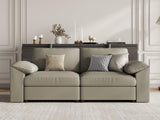 EASE MOOSE Modular Sectional Sofa, Leather Sectional Couch, Deep Brown