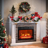 Naice 72" Electric Fireplace with Mantel Fireplace TV Stand for Living Room