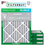 Filterbuy 16x25x1 Air Filter MERV 8 (MPR 700) Dust Defense Replacement (4-Pack), Electrostatic Pleated HVAC AC Furnace Filters, Made in USA (Actual Size: 15.50 x 24.50 x 0.75)