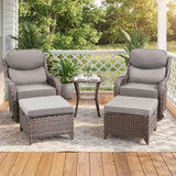 Luxury Swivel Rocker Chairs Fire Pit Set with 6" Thick Cushion 10 piece Wicker Outdoor Patio Chair with Sofa and Ottoman,Comfortable High Back Outdoor Patio Furniture Set - Brown | Gray