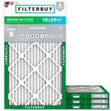 Filterbuy 16x25x1 Air Filter MERV 8 (MPR 700) Dust Defense Replacement (4-Pack), Electrostatic Pleated HVAC AC Furnace Filters, Made in USA (Actual Size: 15.50 x 24.50 x 0.75)