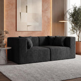 MONVANE Modular Sectional Cloud Couch for Living Room - 130'' 6 Seater Convertible Chenille Couches Set with Ottoman, No Assembly Compression Sofas, Comfy Floor Sofa with Memory Foam, Grey