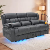 Redlife 3-Seater Power Recliner Sofa with Dual Consoles, Massage & Heat