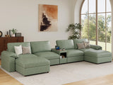 EASE MOOSE Modular Sectional Sofa, Leather Sectional Couch, Deep Brown