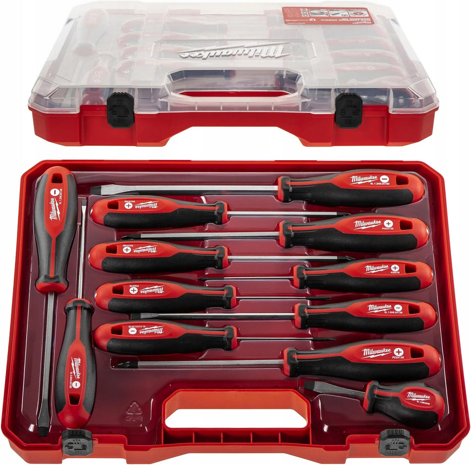 Milwaukee Set of 12 Tri-Lobe Screwdrivers 4932472003,Red