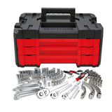 CRAFTSMAN 230 Pcs Mechanics Tool Set, Socket Wrench Set, Car Tool Kit with VERSASTACK Toolbox, SAE and Metric,1/4 in, 3/8 in, and 1/2 Drive, Short and Long Arm Hex Keys (CMMT45306)