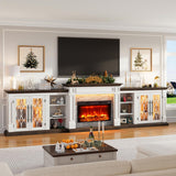 Naice 72" Electric Fireplace with Mantel Fireplace TV Stand for Living Room