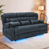 Redlife 3-Seater Power Recliner Sofa with Dual Consoles, Massage & Heat