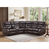 EBELLO Faux Leather Recliner Sofa Furniture Set for Living Room, Recliner Chair, Manual Loveseat, 3 Seat Recliniing Sofa Couch Set for Meeting Room, Brown