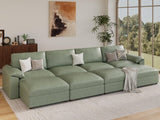 EASE MOOSE Modular Sectional Sofa, Leather Sectional Couch, Deep Brown