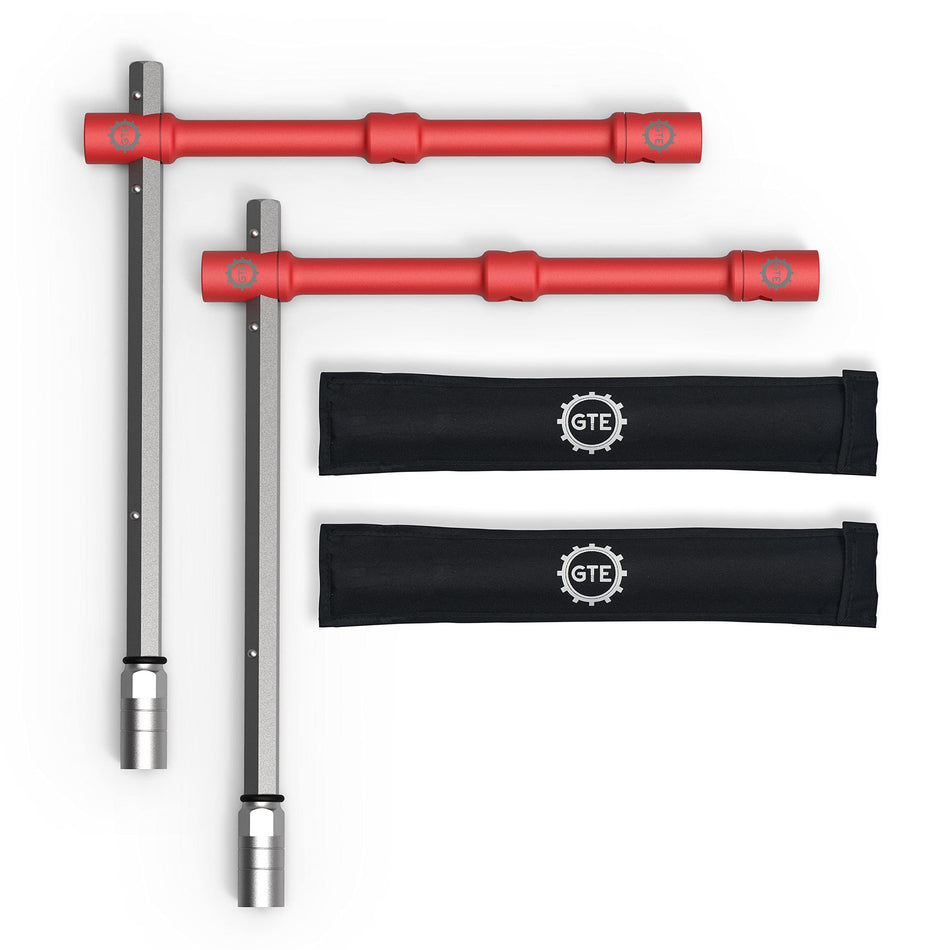 GTE TOOLS - LugStrong 26" Universal Compact Lug Wrench Set, Super-Strong Tire Iron & Lug Nut Remover - 2x more torque! Never Get Stuck on the road again!