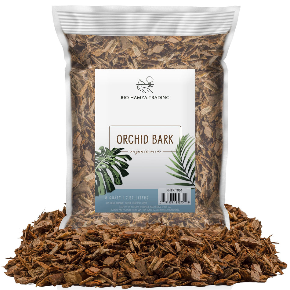100% Natural Pine Bark Mulch Nuggets (8 Quarts), Small Mulch Chips for Indoor/Outdoor Container Gardening, Ideal for Soil Supplement, Houseplant Mulch
