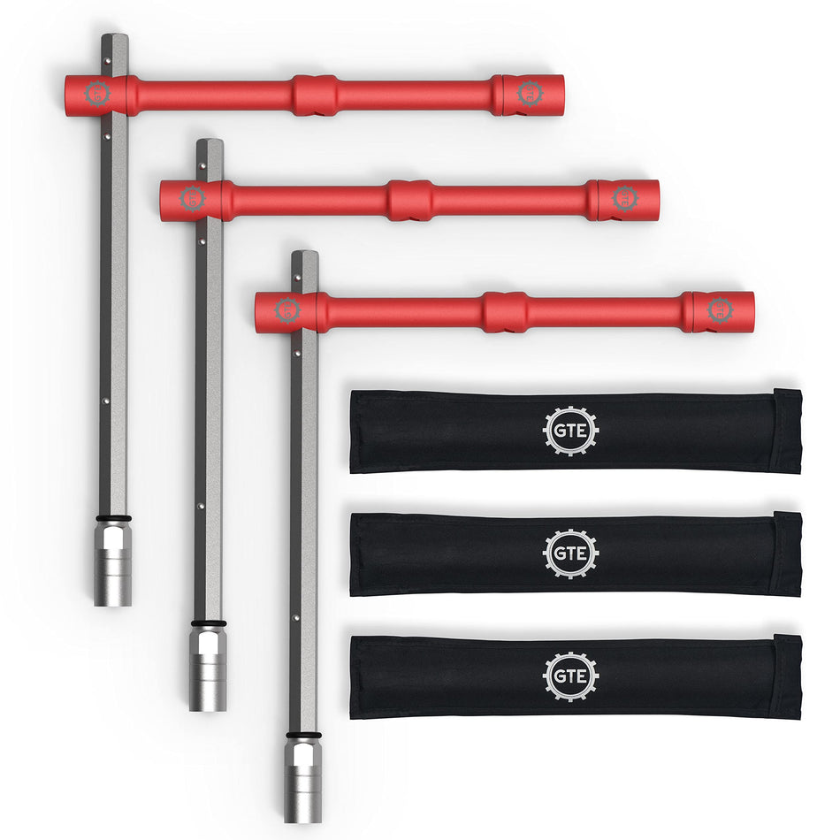 GTE TOOLS - LugStrong 26" Universal Compact Lug Wrench Set, Super-Strong Tire Iron & Lug Nut Remover - 2x more torque! Never Get Stuck on the road again!
