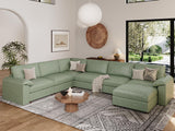 EASE MOOSE Modular Sectional Sofa, Leather Sectional Couch, Deep Brown