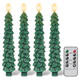 GenSwin Flameless Ivory Taper Candles Flickering with 10-Key Remote, Battery Operated Led Warm 3D Wick Light Window Candles Real Wax Pack of 6, Christmas Home Wedding Decor(0.78 X 9.64 Inch)