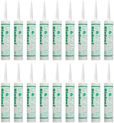 White BioSeal 100% Silicone Sealant Caulk Kitchen and Bath Grade, Waterproof and No Odor 10.1 Ounce Cartridge, 50 White Tubes / 2 Boxes