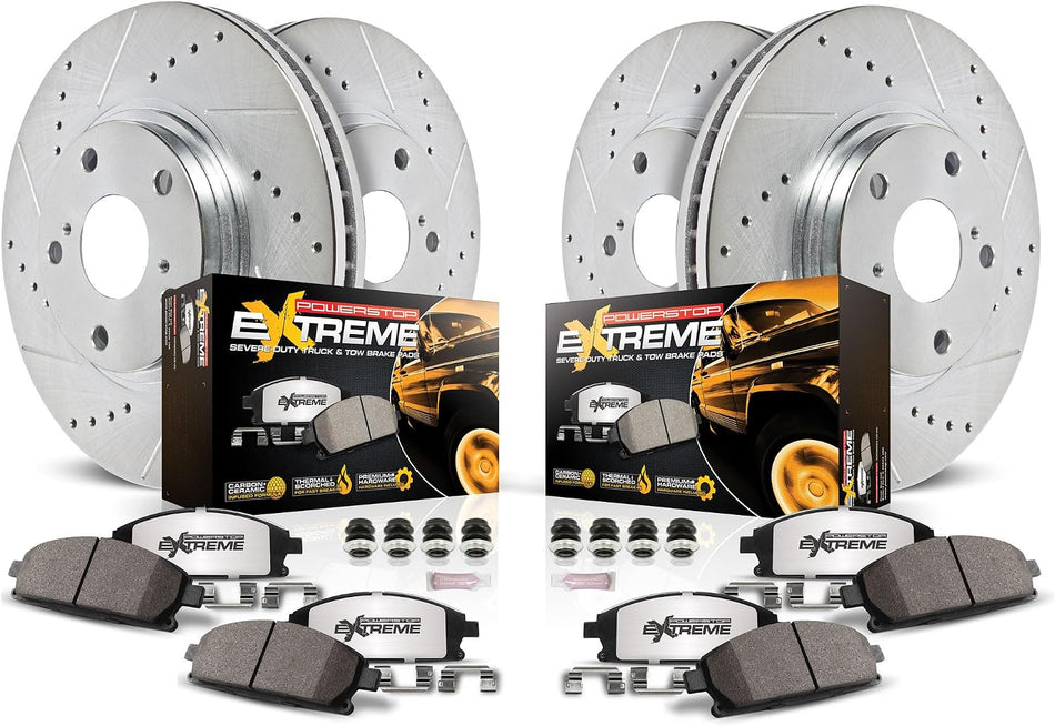 PowerStop Z36 Truck & Tow Brake Pad & Rotor Kit Front & Rear K6560-36