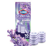 Clorox Scentiva ToiletWand Refills, Coconut and Waterlily, 10 Count