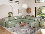 EASE MOOSE Modular Sectional Sofa, Leather Sectional Couch, Deep Brown