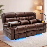 Redlife 3-Seater Power Recliner Sofa with Dual Consoles, Massage & Heat