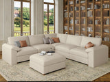 EASE MOOSE Modular Sectional Sofa, Leather Sectional Couch, Deep Brown