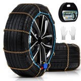Auto Tightening Snow Chains for Cars, SUVs & Pickup Trucks – 1-Min Quick-Fit Auto Installation, Reusable Universal Emergency Traction Tire Chains – Set of 2（ALN90）