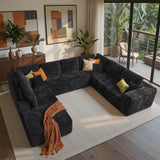 ovios 104" Cloud Sectional Couch with L-Shape Chaise,Modern Modular Sofa with Deep Seat, Upholstered Couches for Living Room Bedroom,No Assembly Required, Grey (Plush Corduroy Fabric)