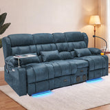 Redlife 3-Seater Power Recliner Sofa with Dual Consoles, Massage & Heat