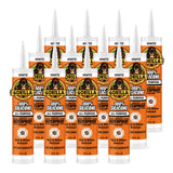 Gorilla Waterproof Caulk & Seal Silicone Sealant, 10oz Cartridge (Pack of 1) - White Caulking Sealant for Kitchen, Window, Bath, Marine, Door and More