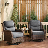 HILLGA Luxury 5 PCS Outdoor Swivel Rocker Patio Chairs of 2
