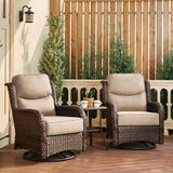HILLGA Luxury 5 PCS Outdoor Swivel Rocker Patio Chairs of 2
