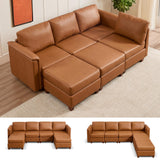 Modern Sectional Sofa,Faux Leather Modular Sectional Couchs with Storage